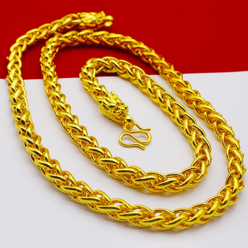 ネックレスチェーン 龍頭編み込みチェーン