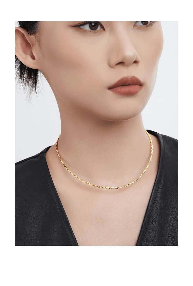 ネックレスチェーン 煌めき細編みチェーン