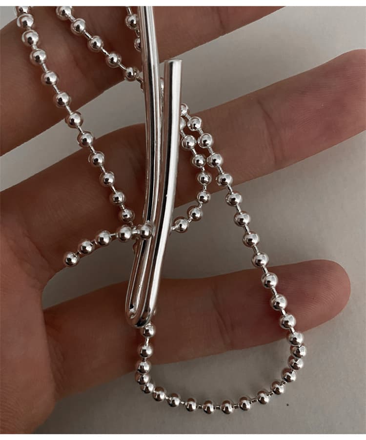 ネックレスチェーン 純銀925ボールチェーン調節可能女性用ネックレス