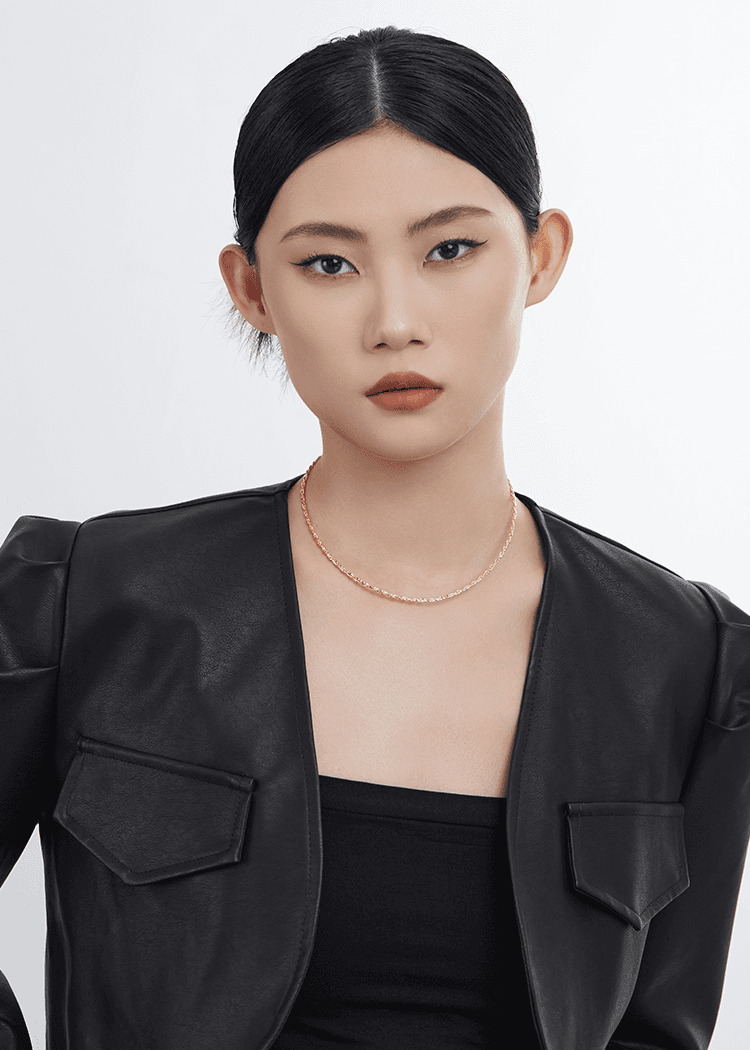 ネックレスチェーン 煌めき細編みチェーン