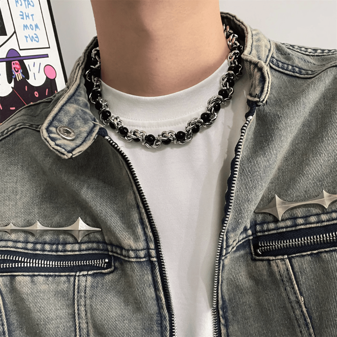 ネックレスチェーン 重厚感漂う匠のチタン編み込み