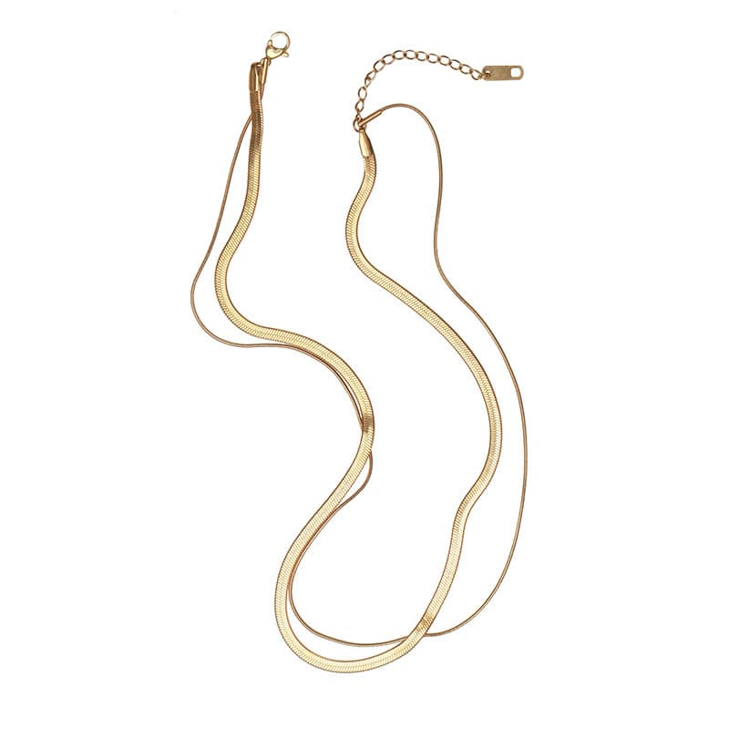 ネックレスチェーン 洗練された二連蛇鱗チェーン