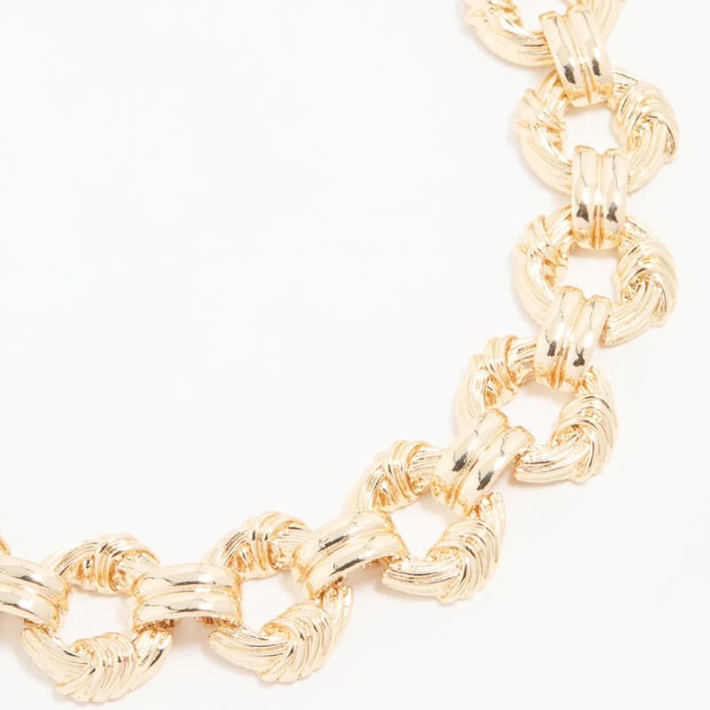 ネックレスチェーン 螺旋彫り輪繋ぎ華やかチェーン