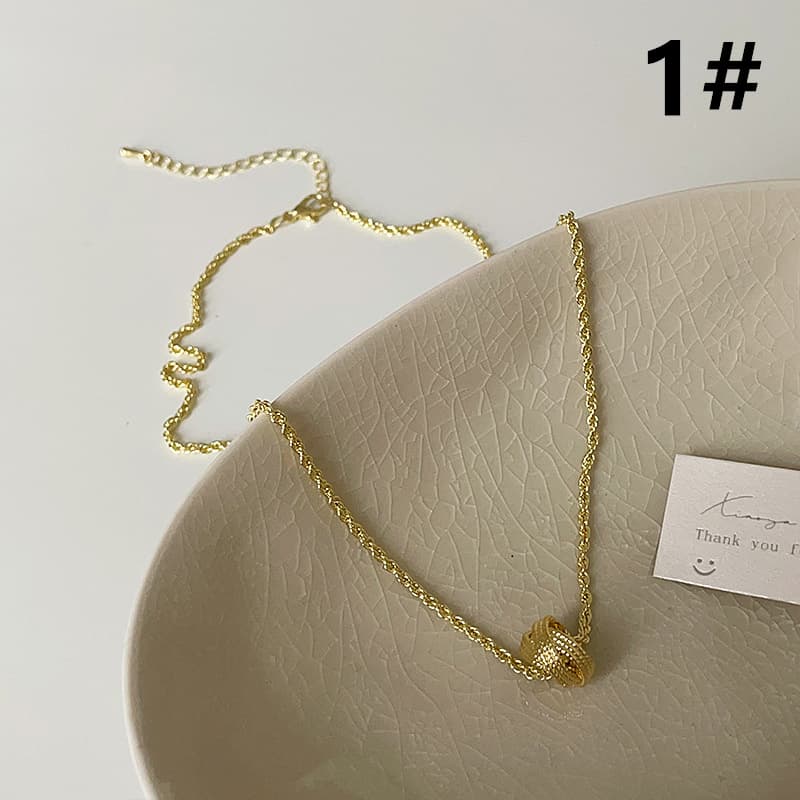 ネックレスチェーン 錆びにくい金色ツイストチェーンネックレス レディース首飾り　ゴールド