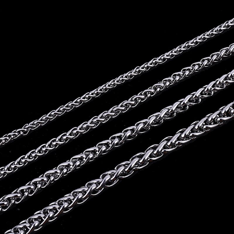 ネックレスチェーン 麦の穂編みステンレスチェーン