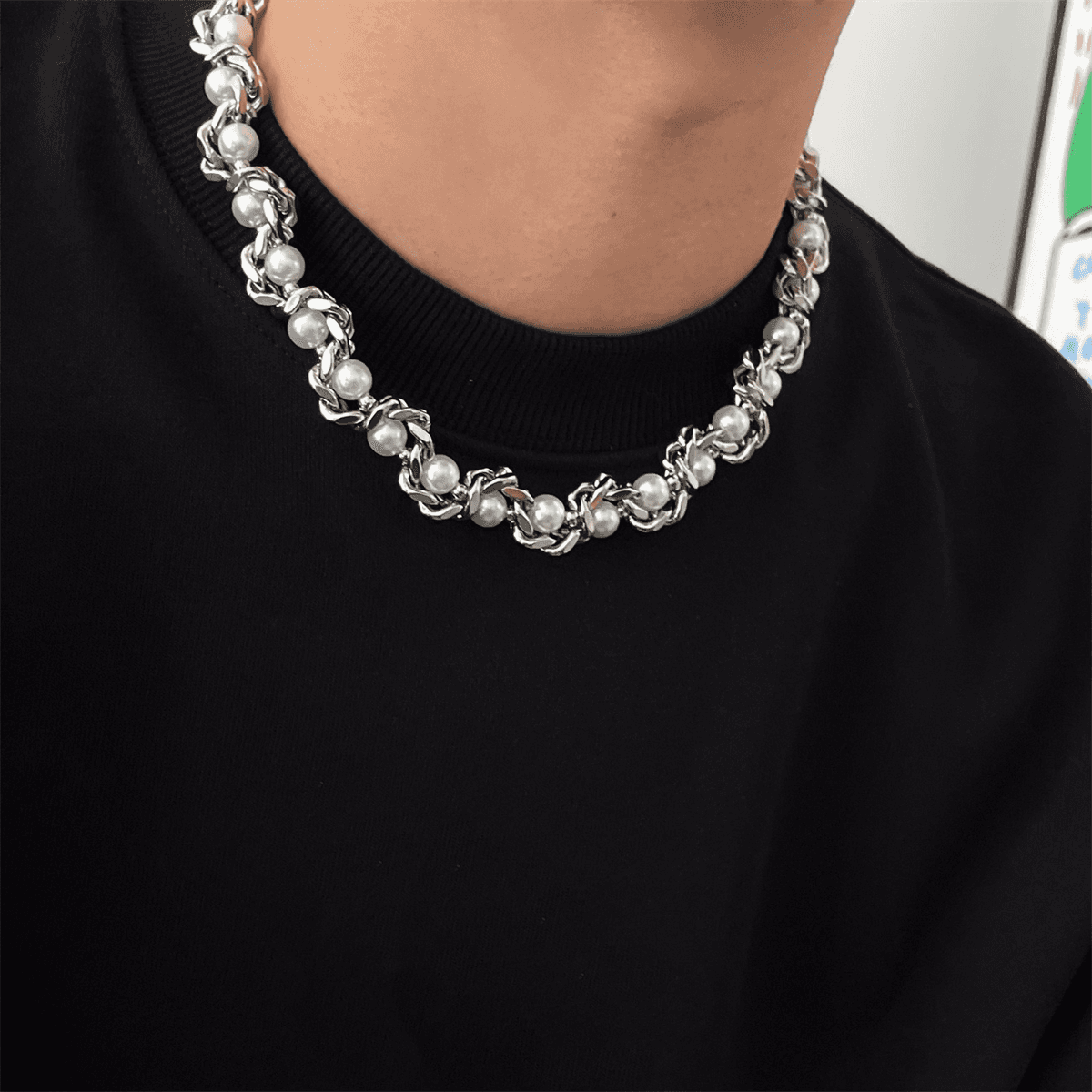 ネックレスチェーン 重厚感漂う匠のチタン編み込み