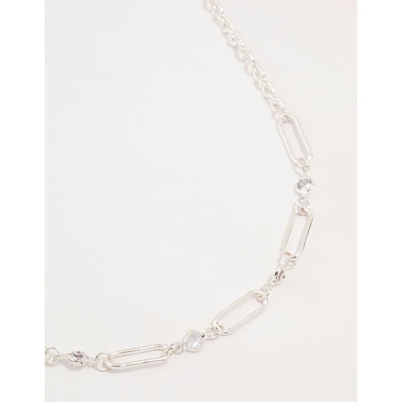 ネックレスチェーン 長方形チェーンの洗練ネックレス