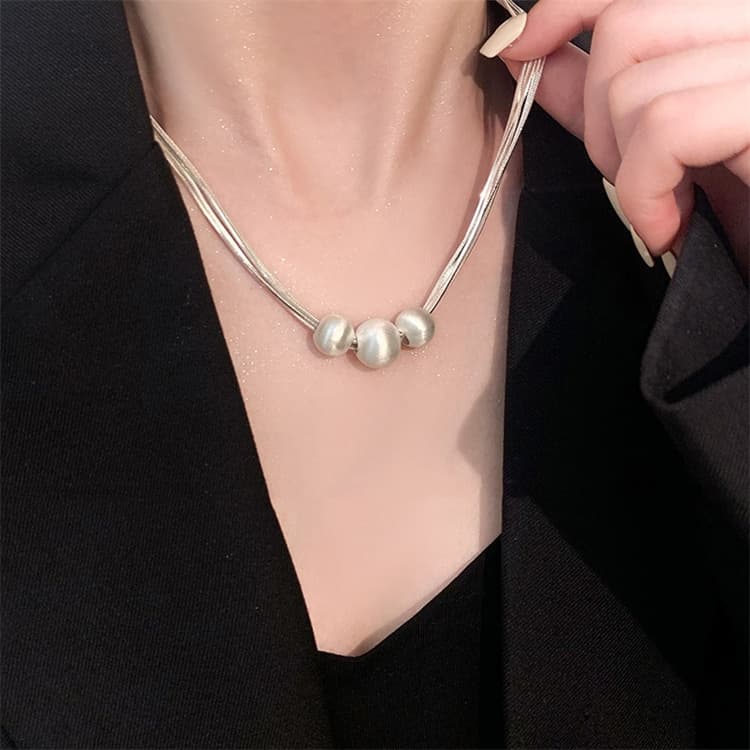 高級感溢れる真珠付き鎖骨ネックレスチェーン