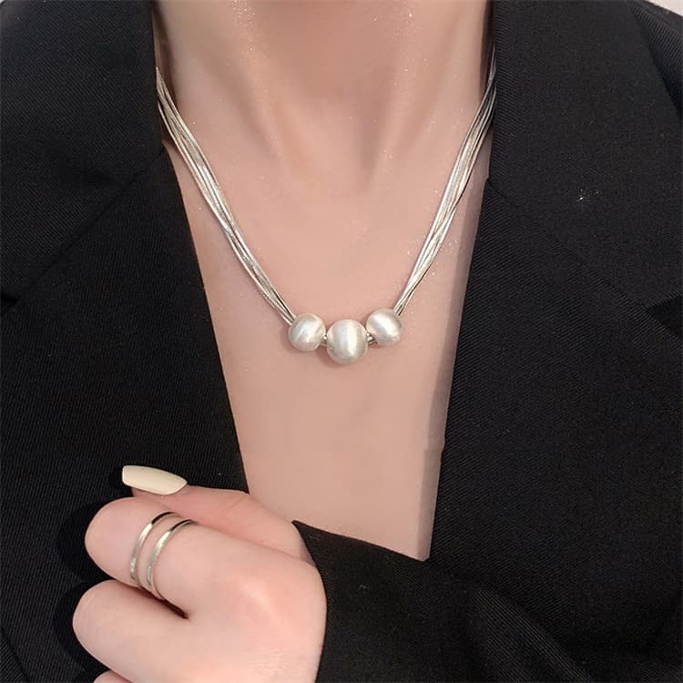 高級感溢れる真珠付き鎖骨ネックレスチェーン