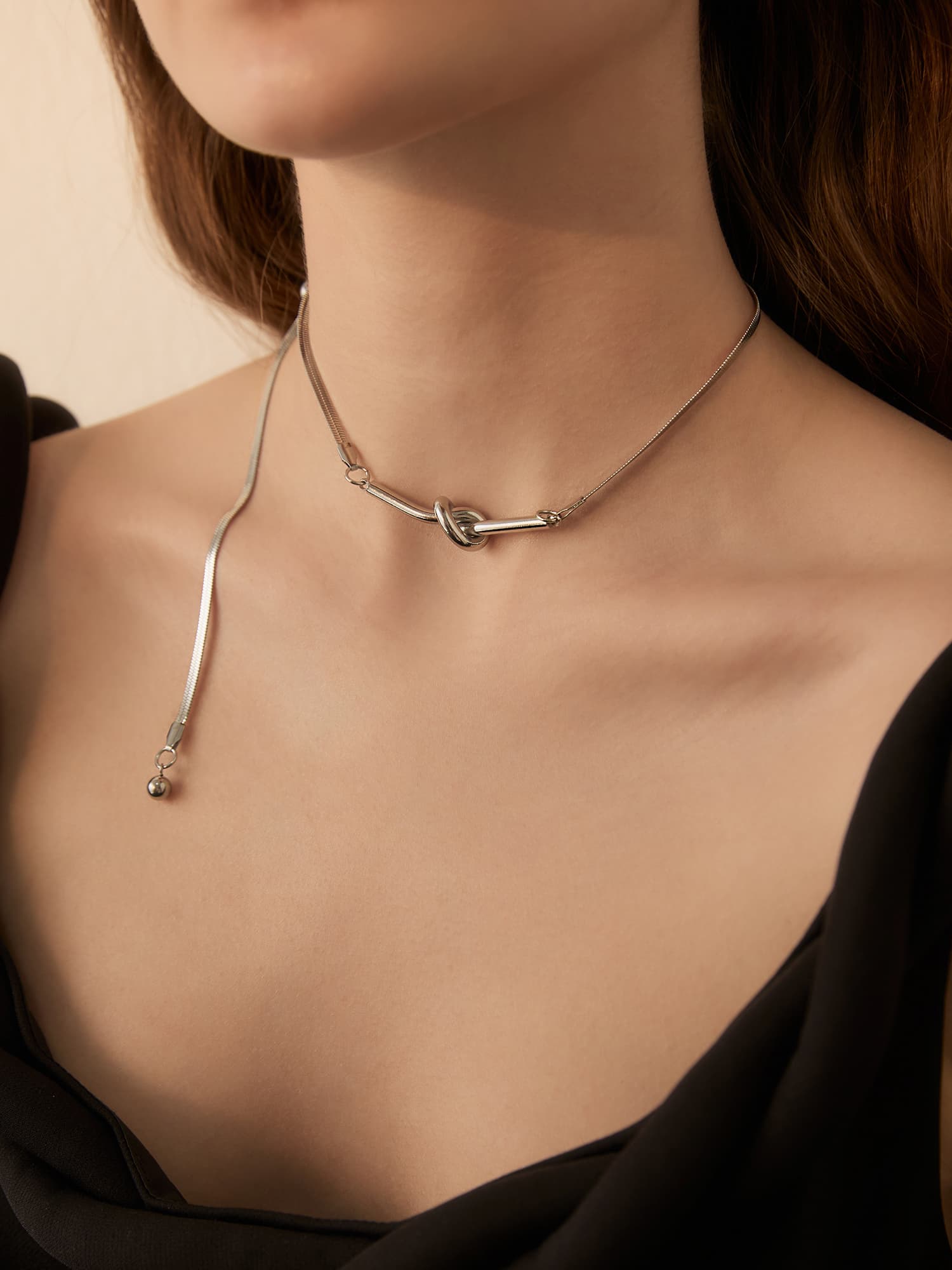 ネックレスチェーン 結び目モチーフ ネックレス