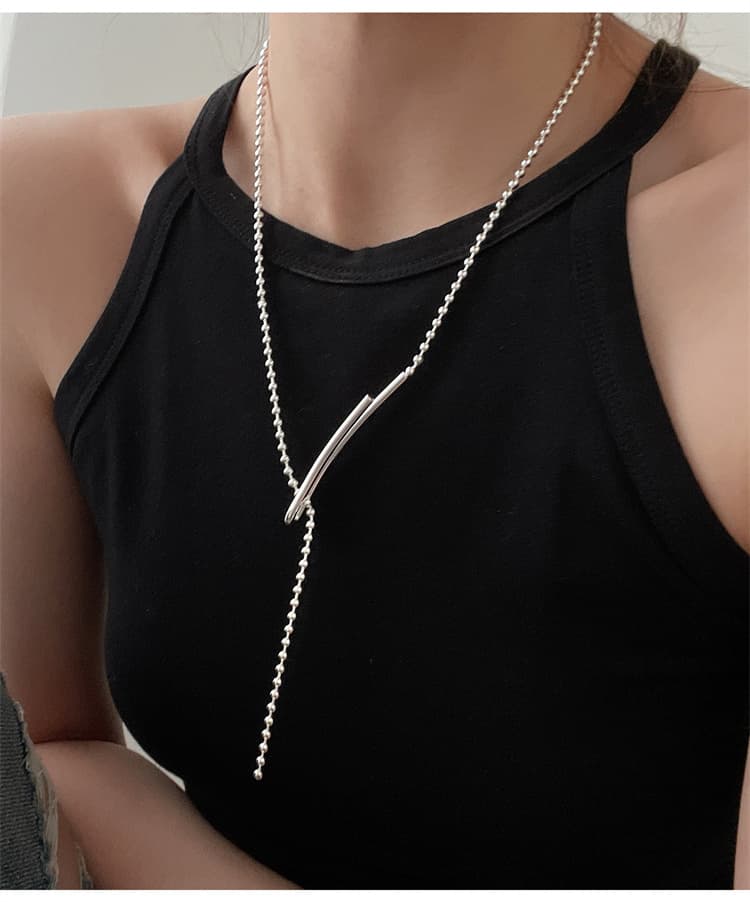 ネックレスチェーン 純銀925ボールチェーン調節可能女性用ネックレス