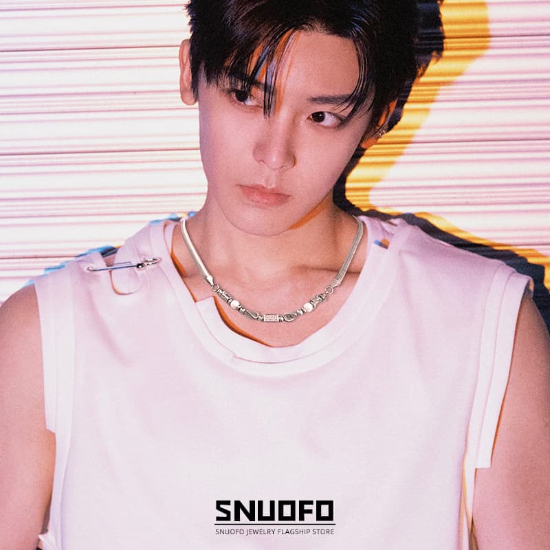 ネックレスチェーン 波紋ビーズ 純チタンネックレス