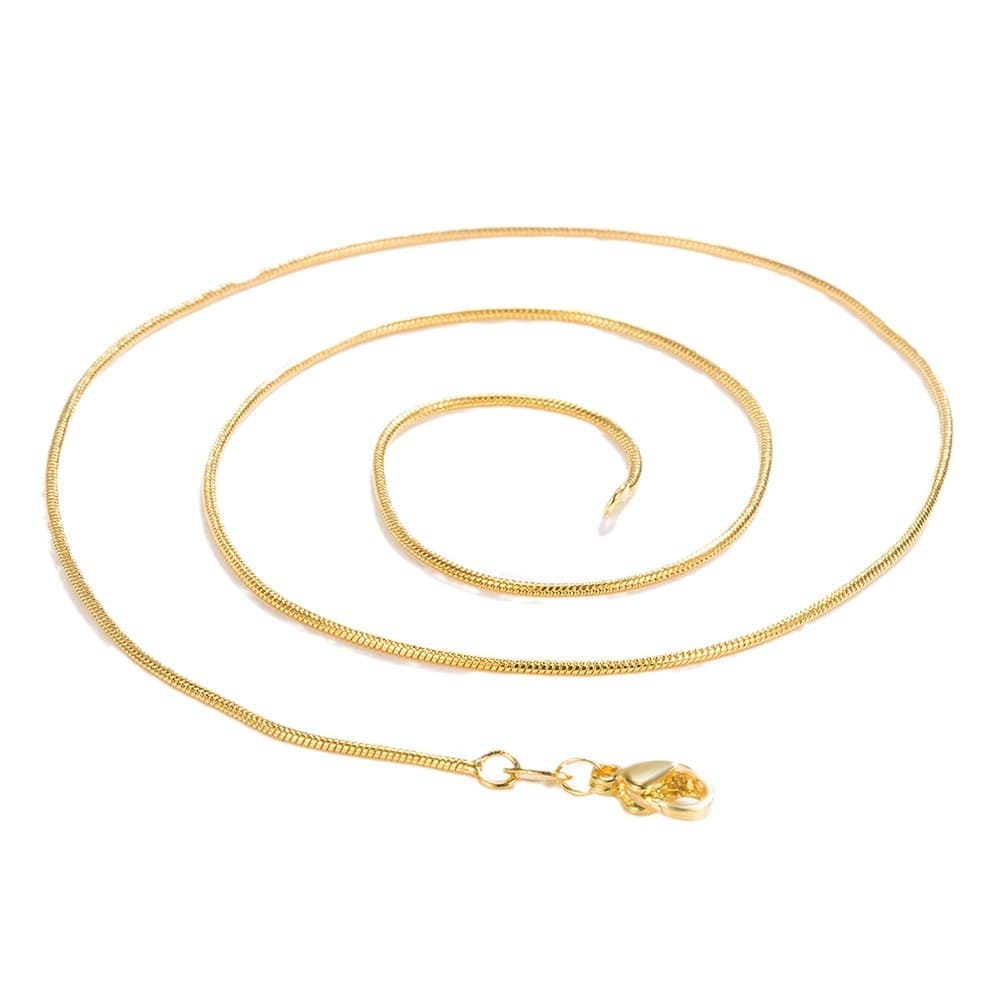 ネックレスチェーン 極細蛇行スネークチェーン