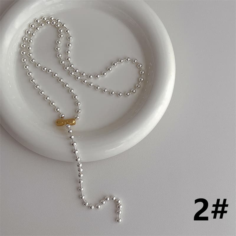 ネックレスチェーン 十四金コーティング ボールチェーン ネックレス 錆びにくい 高級感 女性用　ゴールド