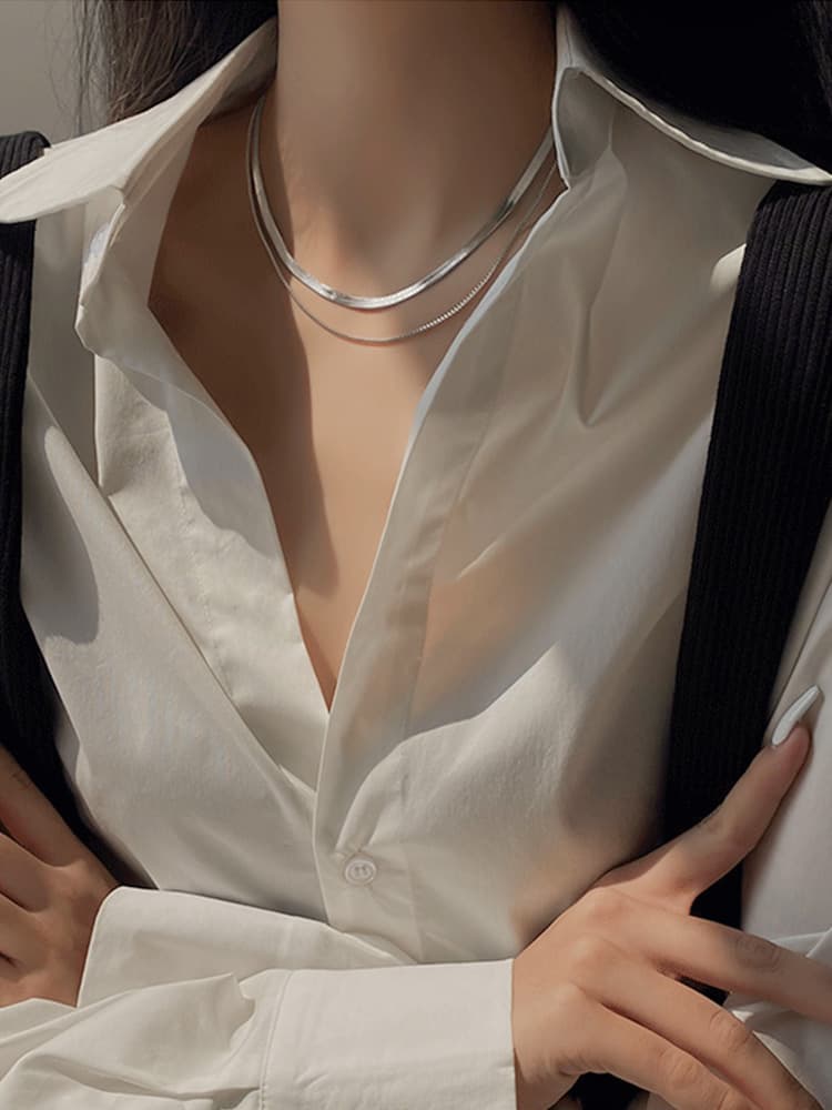 ネックレスチェーン 純鈦二重螺旋メッシュチェーン