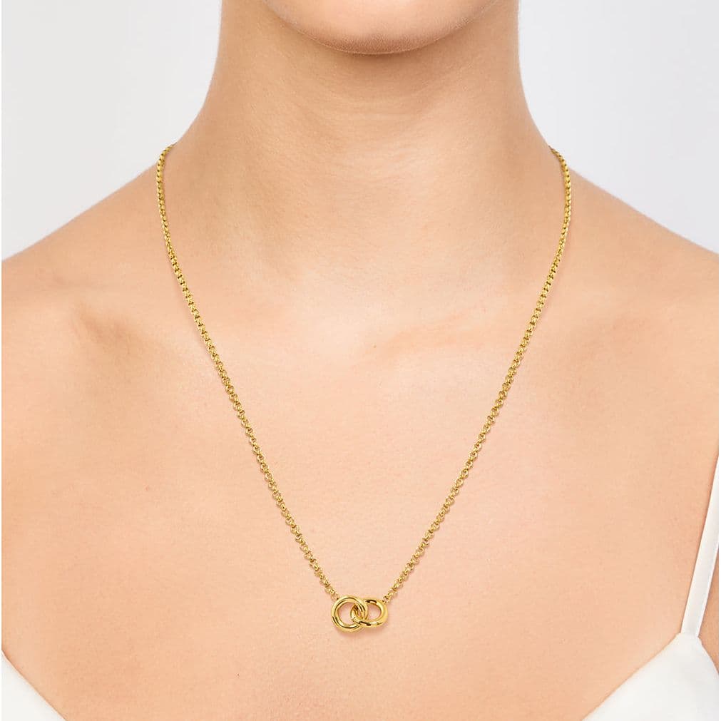 ネックレスチェーン 二連丸モチーフ輝きネックレス
