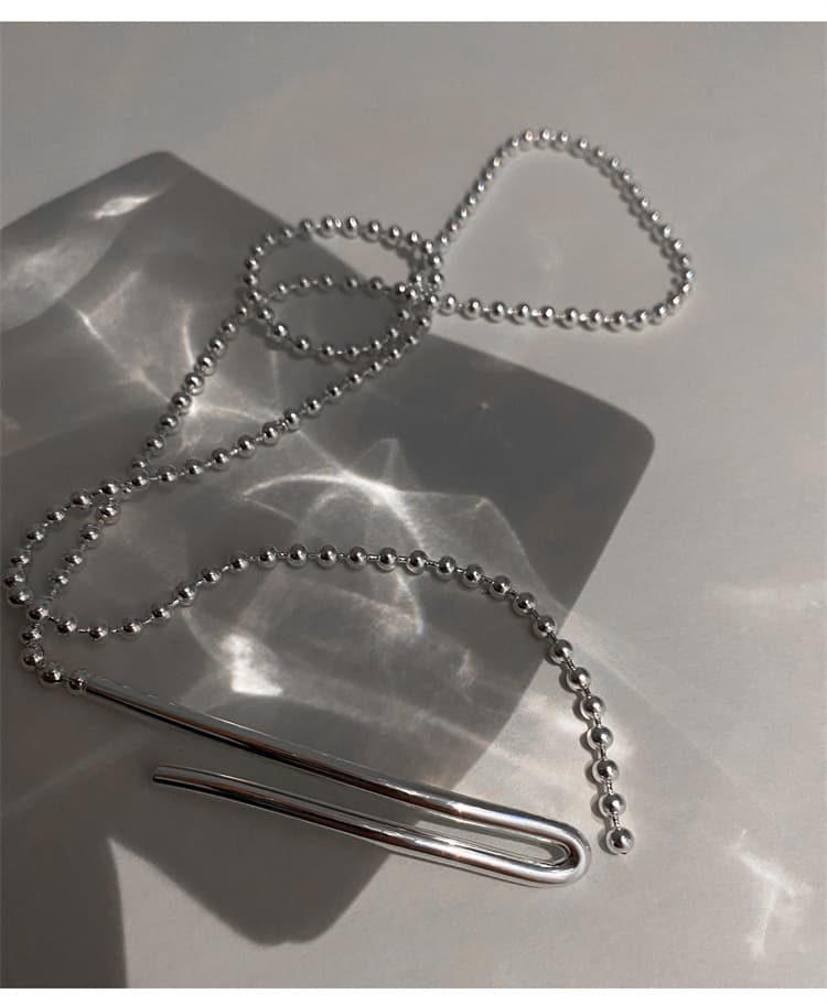 ネックレスチェーン 純銀925ボールチェーン調節可能女性用ネックレス