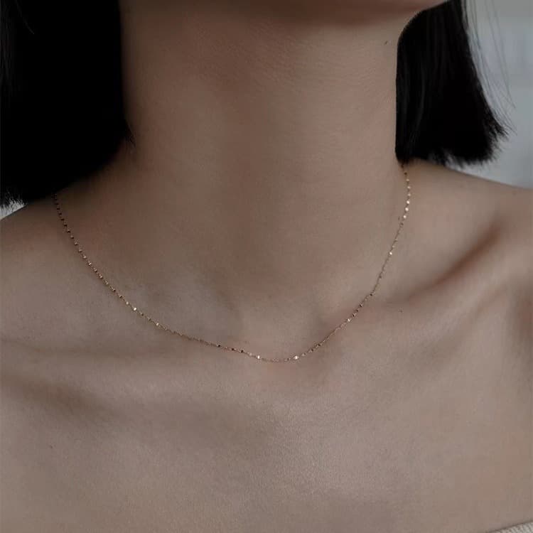 ネックレスチェーン 繊細ボールチェーン ゴールドネックレス レディース シンプル首飾り