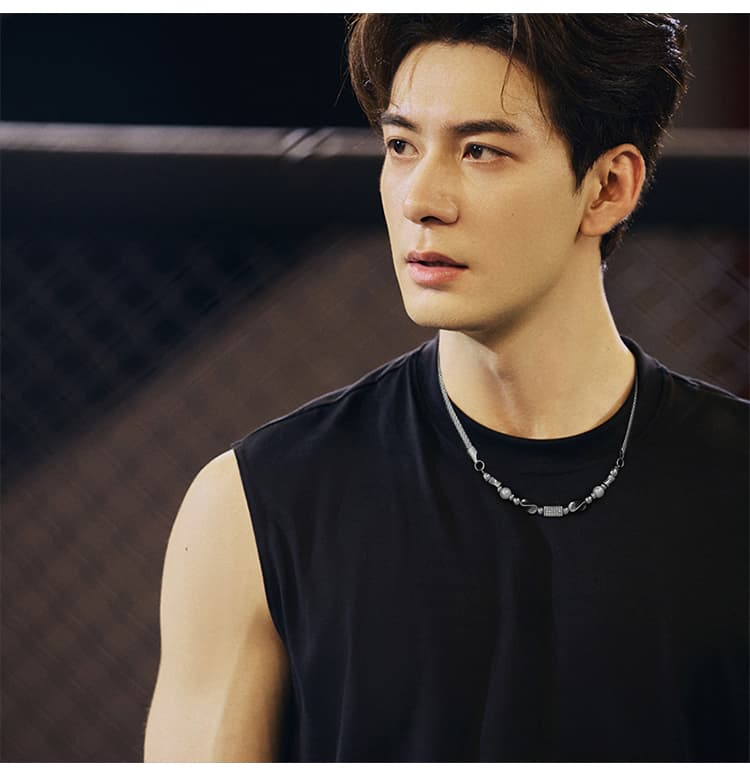 ネックレスチェーン 波紋ビーズ 純チタンネックレス