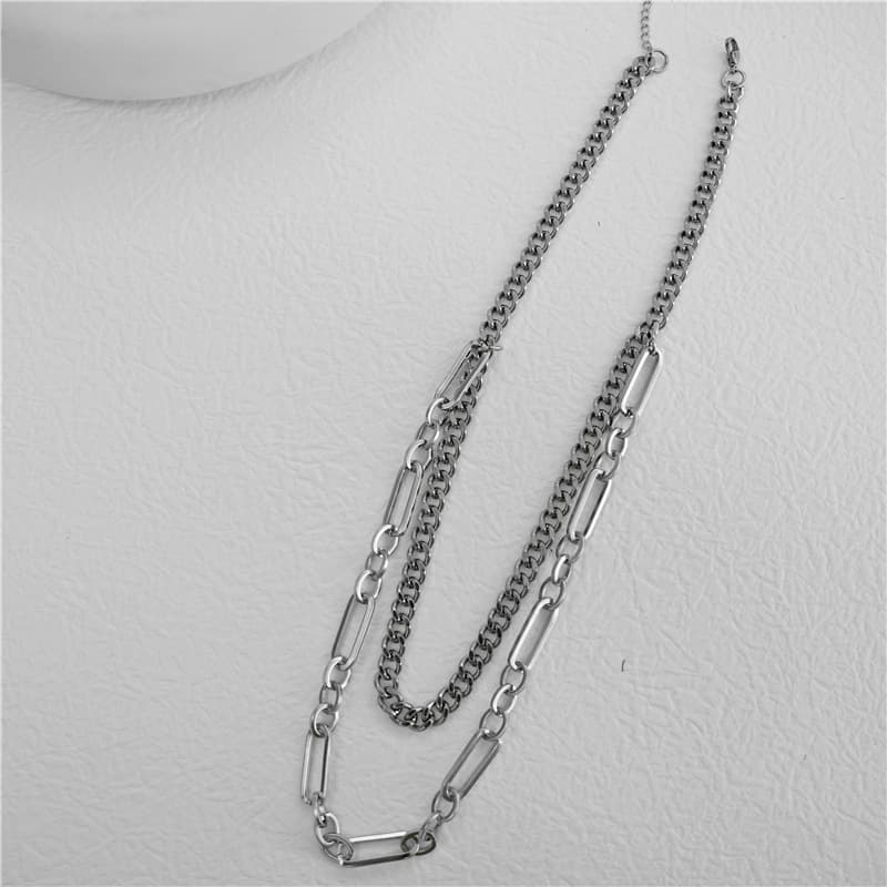 ネックレスチェーン 二連重ねステンレスチェーン