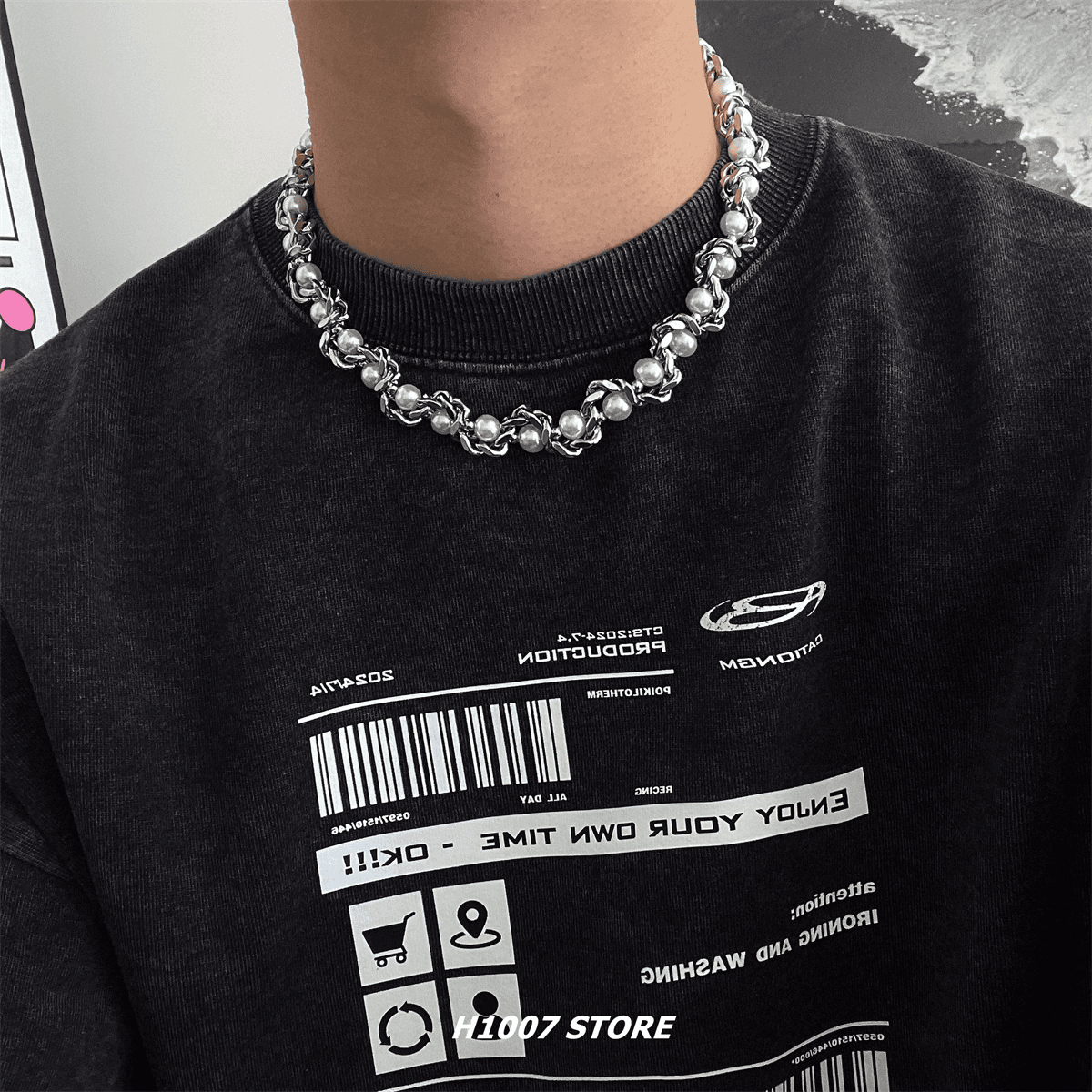 ネックレスチェーン 重厚感漂う匠のチタン編み込み