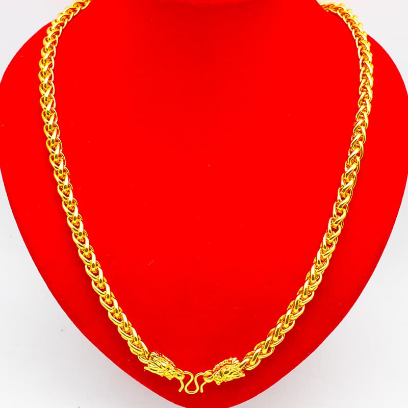 ネックレスチェーン 龍頭編み込みチェーン