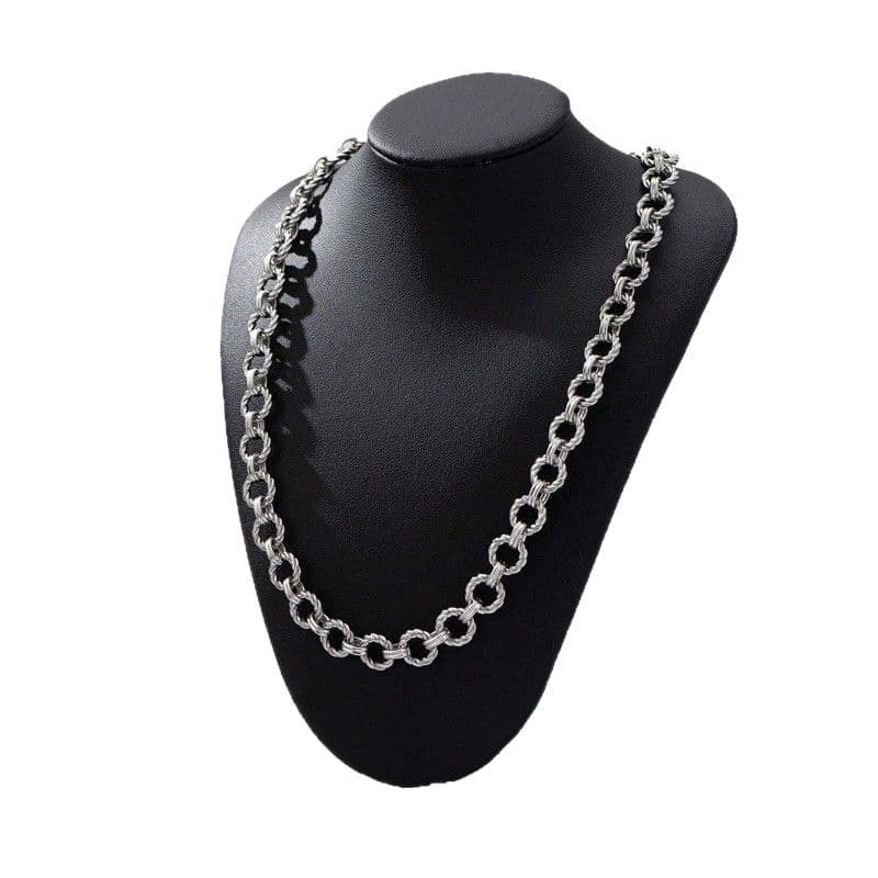 ネックレスチェーン 縄模様輪環連鎖ネックレス