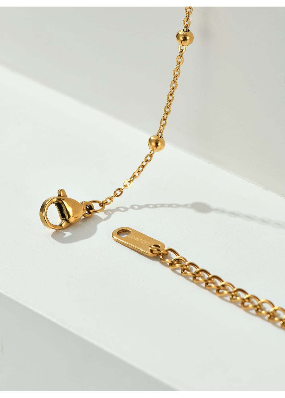 ネックレスチェーン 重ね着風二連デザインネックレス