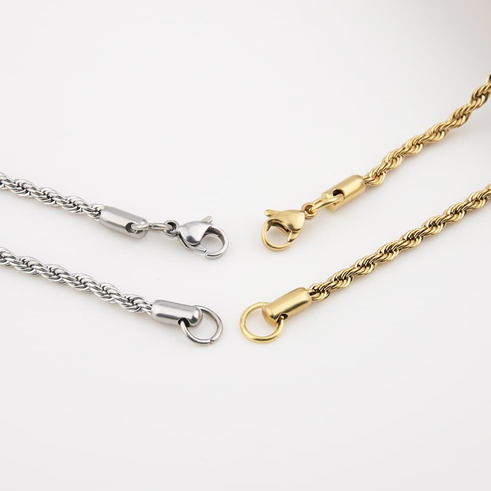 ネックレスチェーン 捻りロープ 職人技の煌めき