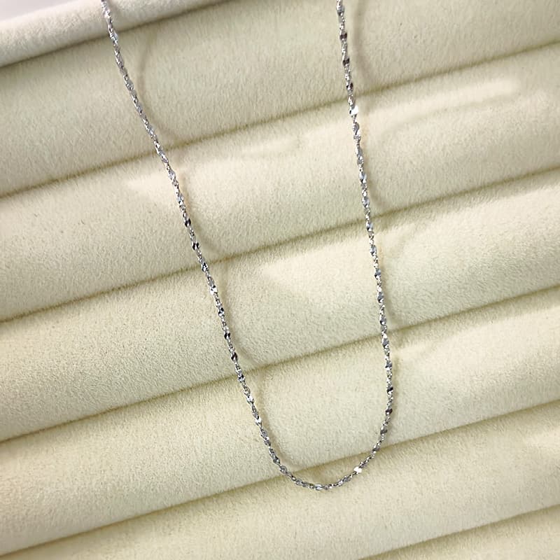 ネックレスチェーン 繊細な輝き カットボールチェーン