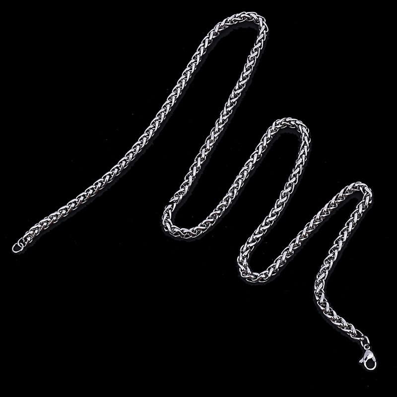 ネックレスチェーン 麦の穂編みステンレスチェーン