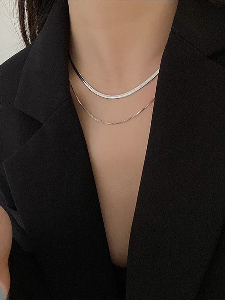 ネックレスチェーン 純鈦二重螺旋メッシュチェーン