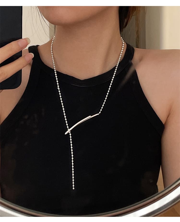 ネックレスチェーン 純銀925ボールチェーン調節可能女性用ネックレス