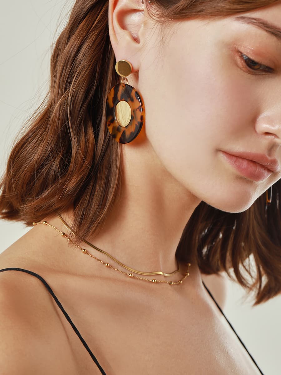 ネックレスチェーン 重ね着風二連デザインネックレス