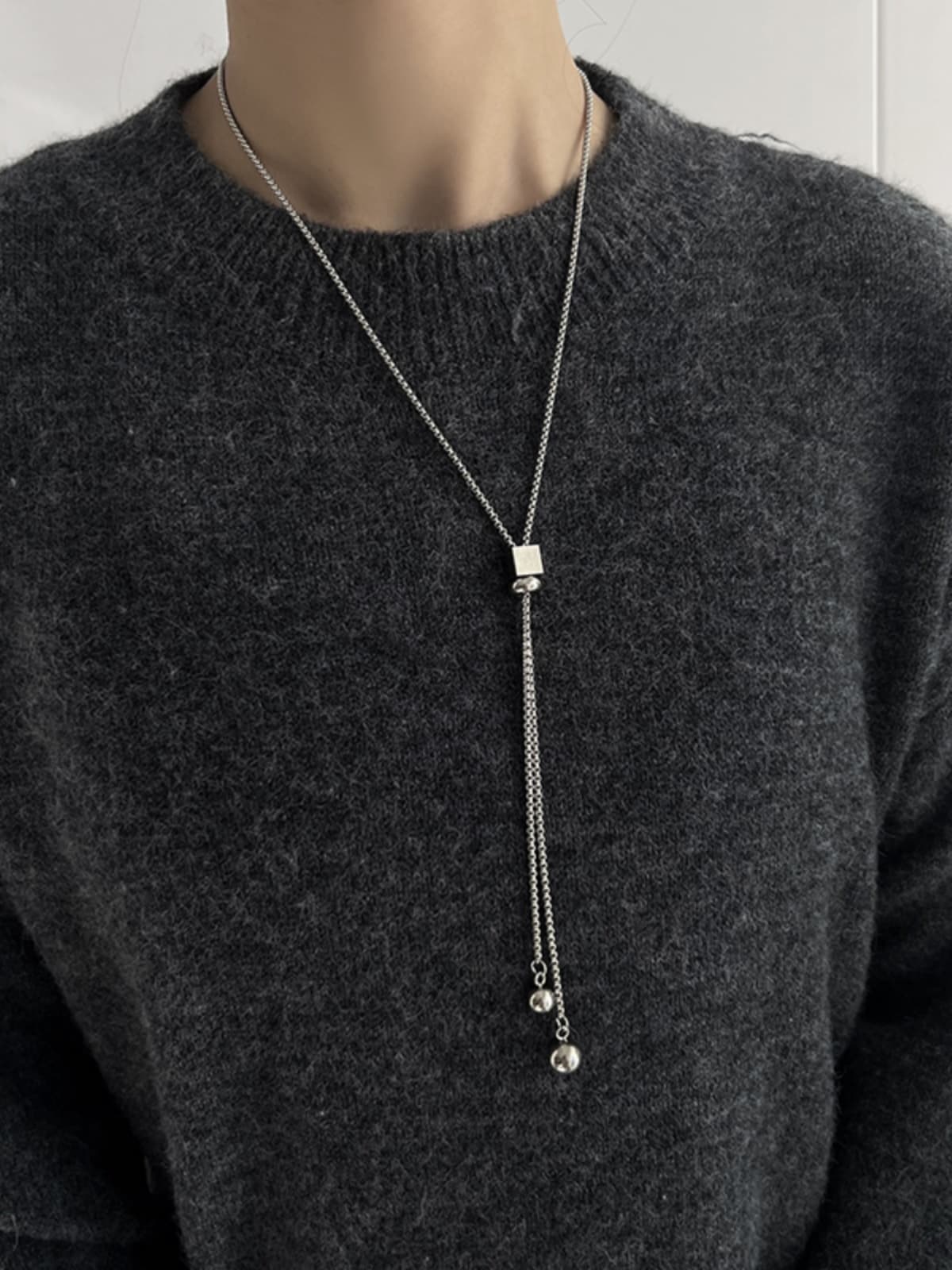 ネックレスチェーン 方形スライド式チタンネックレス