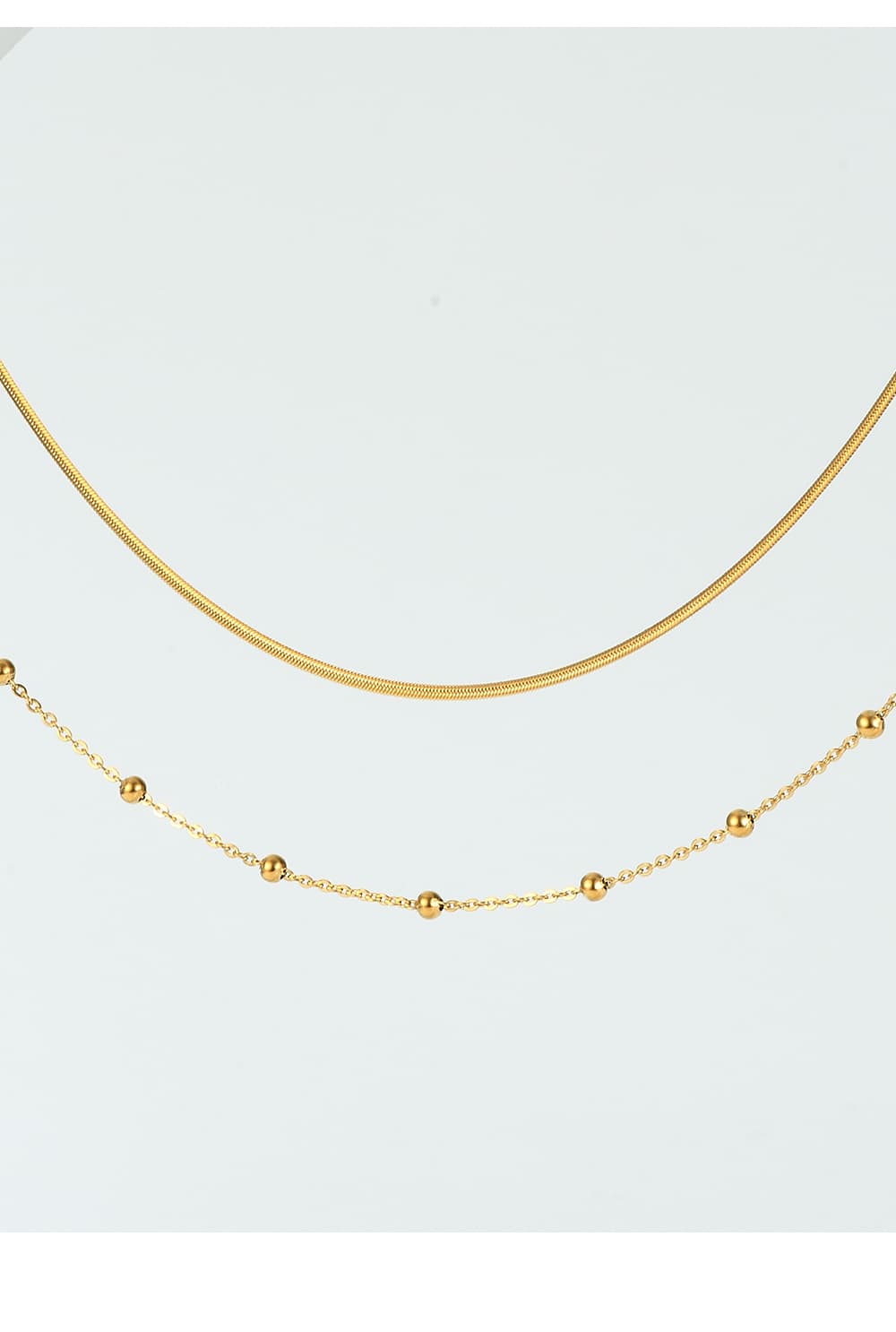 ネックレスチェーン 重ね着風二連デザインネックレス