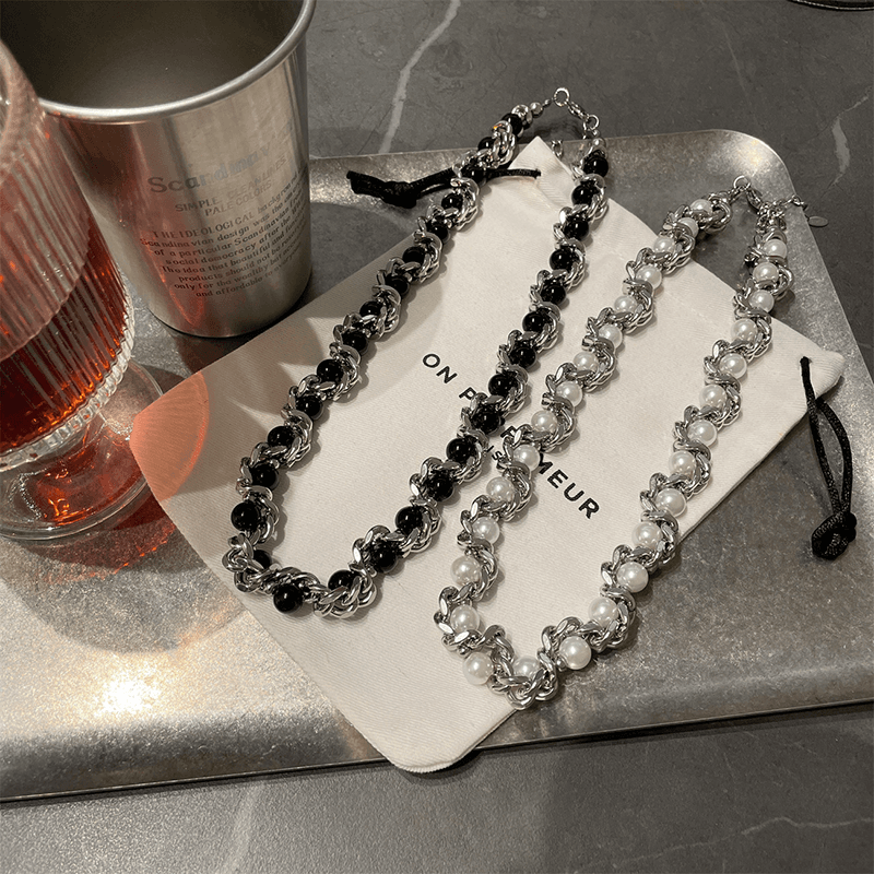 ネックレスチェーン 重厚感漂う匠のチタン編み込み