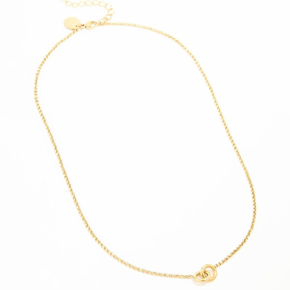 ネックレスチェーン 二連丸モチーフ輝きネックレス