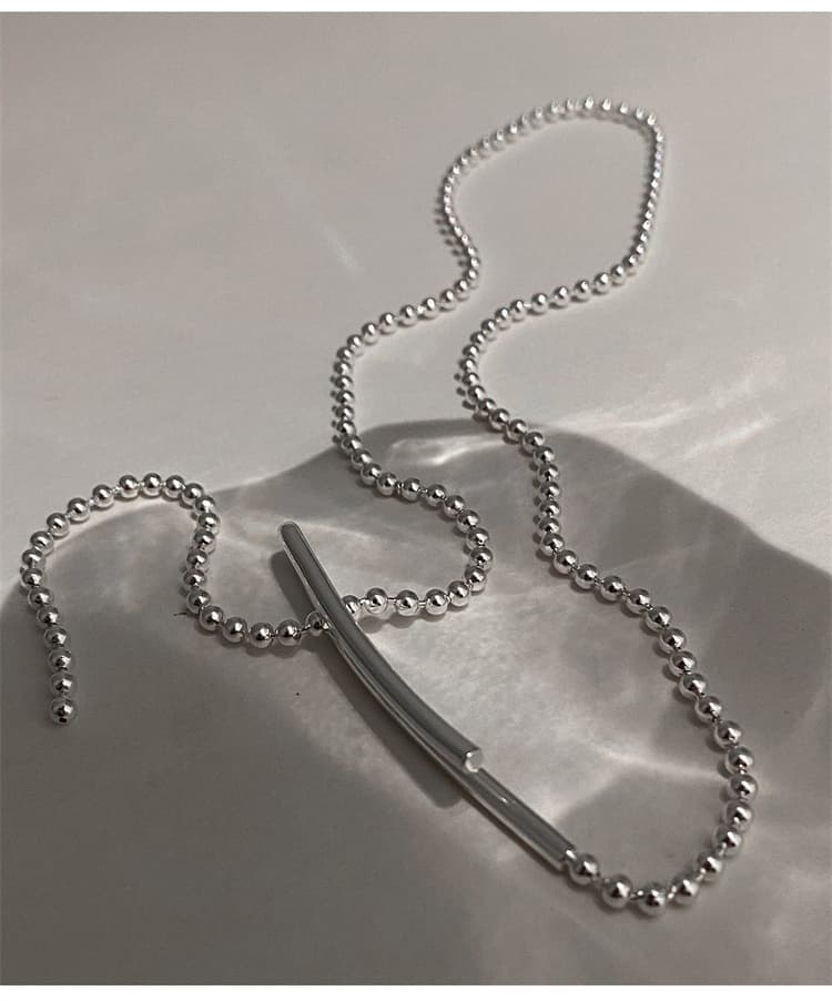 ネックレスチェーン 純銀925ボールチェーン調節可能女性用ネックレス