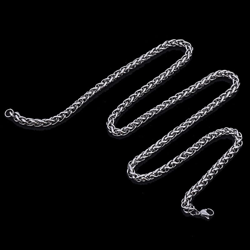 ネックレスチェーン 麦の穂編みステンレスチェーン