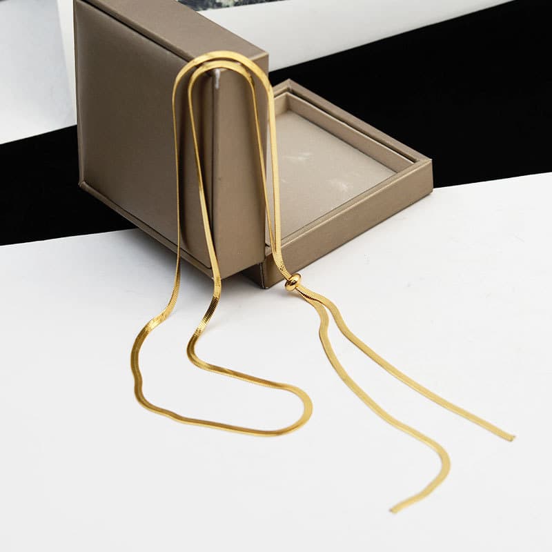 ネックレスチェーン スタイリッシュ流れ垂れネックレス