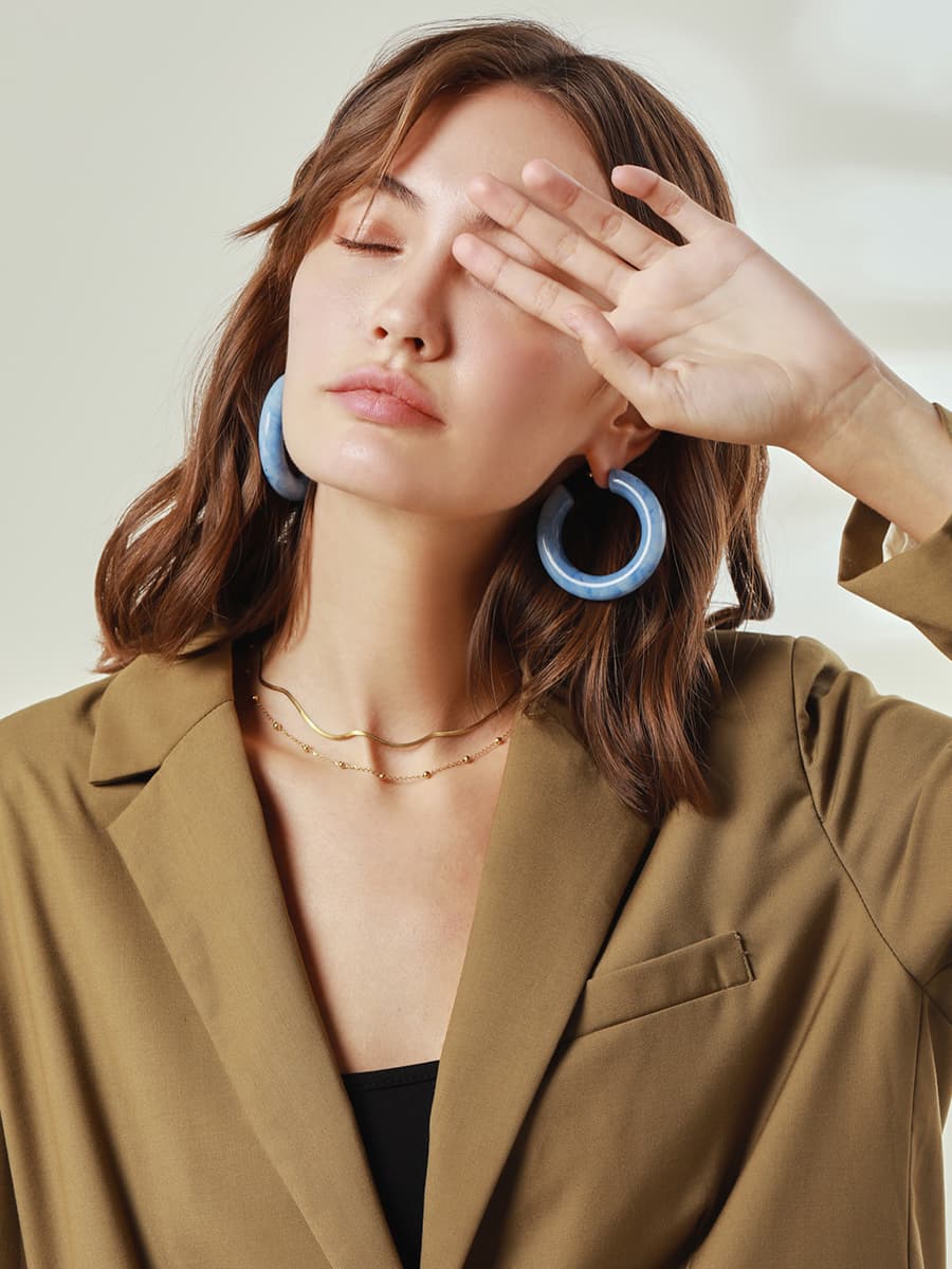 ネックレスチェーン 重ね着風二連デザインネックレス